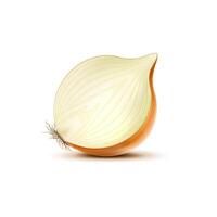 Isolated realistic yellow raw onion vegetable half vector