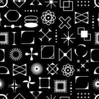 Brutalism futuristic shapes and figures pattern vector