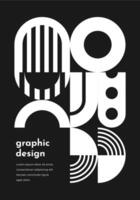 Monochrome abstract Bauhaus geometric pattern vector
