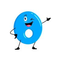 Cartoon math number character of 0 zero numeral vector