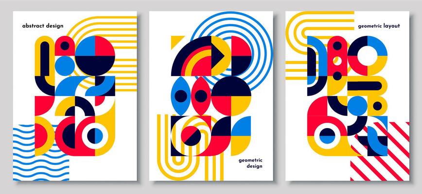 Abstract Bauhaus geometric pattern posters