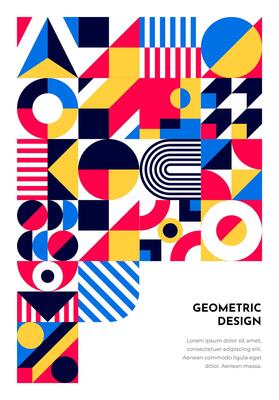Abstract poster, banner, Bauhaus geometric pattern