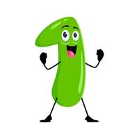 Cartoon mathematics number one funny character vector