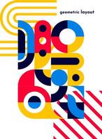 Bauhaus poster with geometric abstract pattern vector