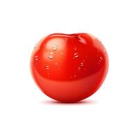 Raw realistic red ripe tomato with water droplets vector