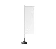 Realistic banner, beach flag rectangular billboard vector