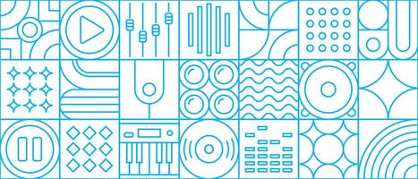 Music line modern geometric pattern background vector