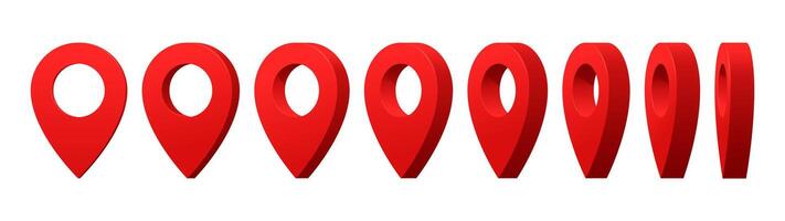 3D locator pin animated game sprite for location vector