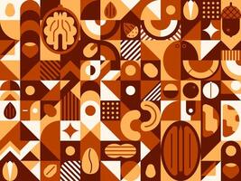 Nut and grain abstract geometric pattern vector