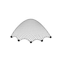Fish net, isolated fishnet with sinkers, vector