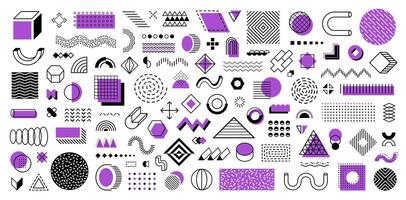 Memphis shapes and geometric elements collection vector