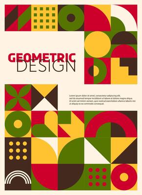 Modern poster, background with bauhaus pattern