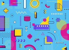 Abstract modern Memphis geometric background. vector