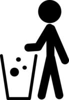Man and Garbage Can Icon recycle bin vector
