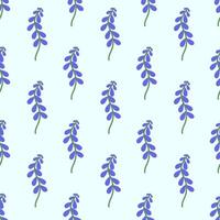 Seamless pattern with blue flower Hyacinth. Spring and summer floral background. Design for wallpaper, wrapping paper, background, fabric. flat illustration. vector