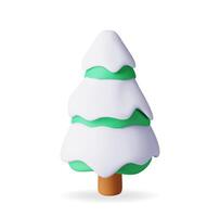 3D abstract christmas tree isolated. Render spruce, evergreen tree icon. Greeting card, festive poster, Party invitations element. Christmas and new year. vector