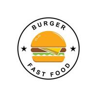 Burger Logo, Bread logo design, Meat And Vegetable, Fast Food Design, Burger Shop And Product Brand Icon Illustration vector