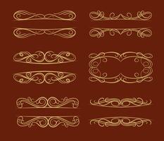 Set swirls decorative design elements. Victorian style vector