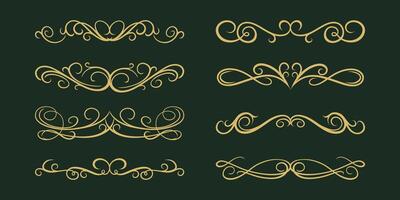 Set swirls decorative design elements. Victorian style vector