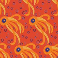 Abstract shapes seamless pattern in bold colors vector