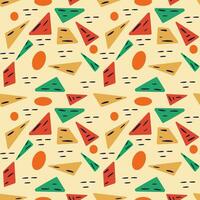 Abstract geometrical seamless pattern in bold colors with geometric shapes. Contemporary illustration, cover, template, wrapping, paper, textile, poster, etc. vector