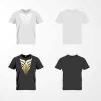 A gray Tshirt with a bird on the front is a Black and White T-shirt Design Mockup vector