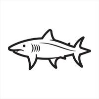 Shark single Line Icon Design outline vector