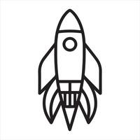 Rocket single Line Icon Design outline vector