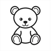 Teddy single Line Icon Design outline. vector