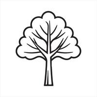 Tree single Line Icon Design outline vector