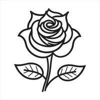 Rose single Line Icon Design outline vector