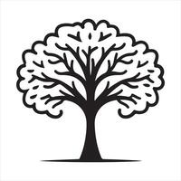 Tree single Line Icon Design outline vector