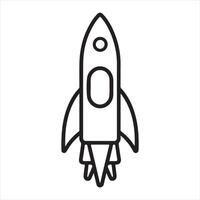 Rocket single Line Icon Design outline vector