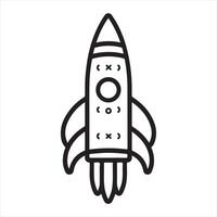 Rocket single Line Icon Design outline vector