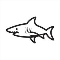 Shark single Line Icon Design outline vector