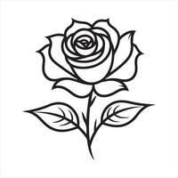 Rose single Line Icon Design outline vector