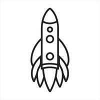 Rocket single Line Icon Design outline vector