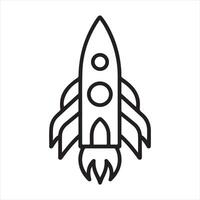 Rocket single Line Icon Design outline vector