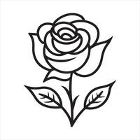 Rose single Line Icon Design outline vector