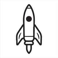 Rocket single Line Icon Design outline vector