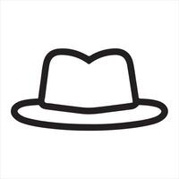 hat single Line Icon Design outline vector