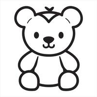 Teddy single Line Icon Design outline. vector