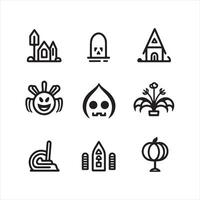 halloween single Line Icon Design outline vector