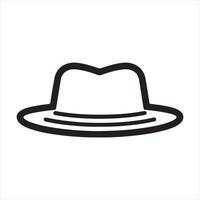 hat single Line Icon Design outline vector