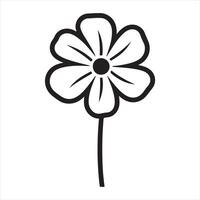 flower single Line Icon Design outline vector