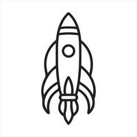 Rocket single Line Icon Design outline vector