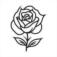 Rose single Line Icon Design outline vector