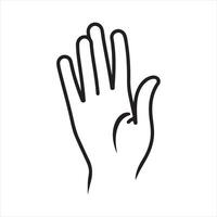 hand single Line Icon Design outline vector