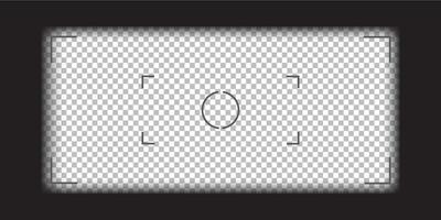 camera, binocular and camera roll viewfinder overlay. Camera and binocular frame template. Black lines on background. vector