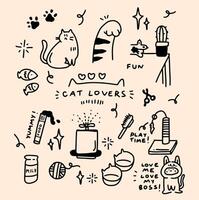 cat lovers element desing for templates. vector